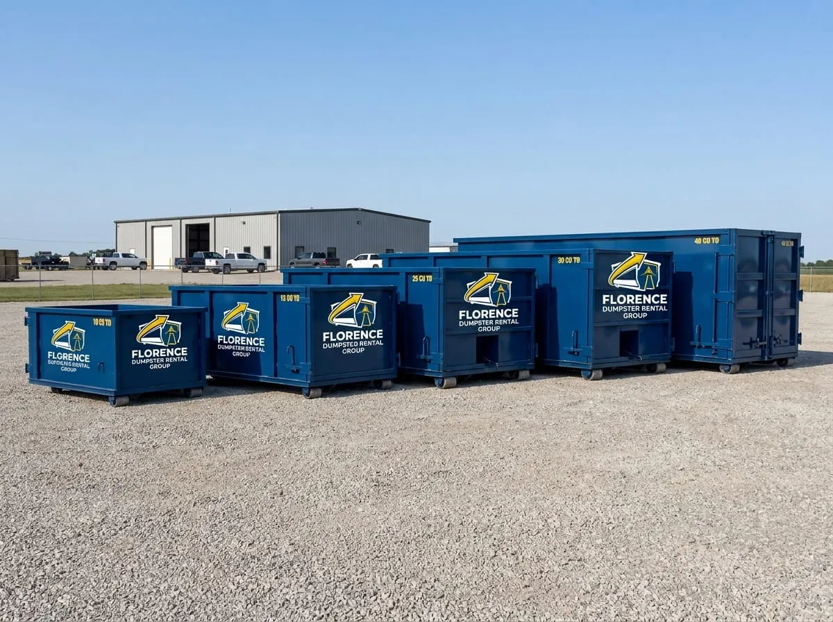 Florence Dumpster Rental Group roll-off truck fleet serving Lauderdale County and the surrounding region